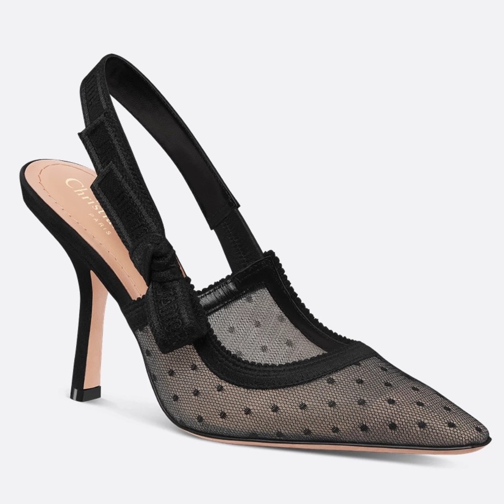 Christian Dior J’adior Slingback Transparent Mesh Heels IT36 NWOB